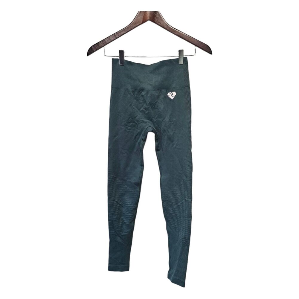Women's Best Power High Waisted Seamless Leggings Green Capri Crop Size Small